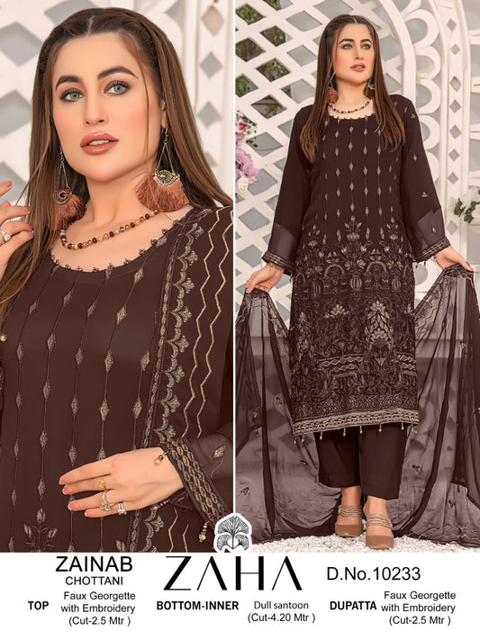 10233 Zainab Chottani Zaha Embroidered Pakistani Salwar Suits
