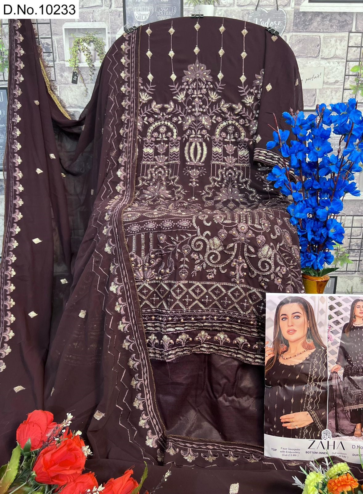10233 Zainab Chottani Zaha Embroidered Pakistani Salwar Suits