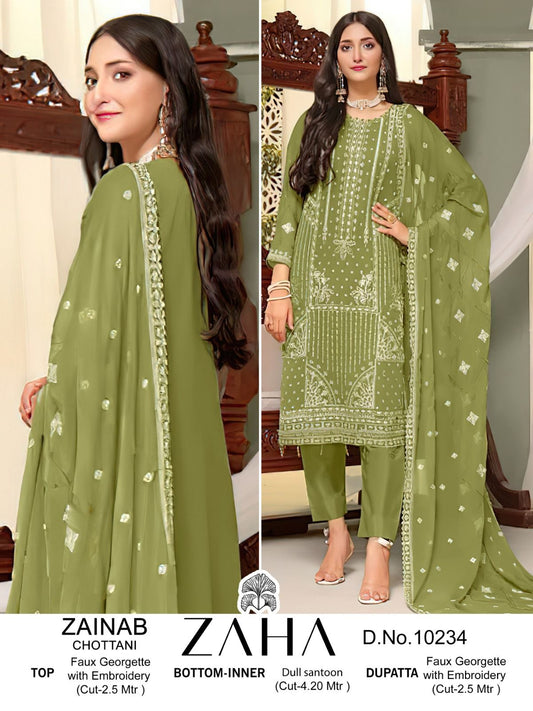 10234 Zainab Chottani Zaha Embroidered Pakistani Salwar Suits