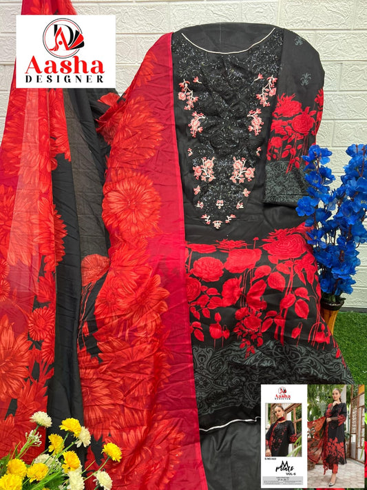 1023 M Prints Vol 6 Aasha Designer Printed Pakistani Patch Suits