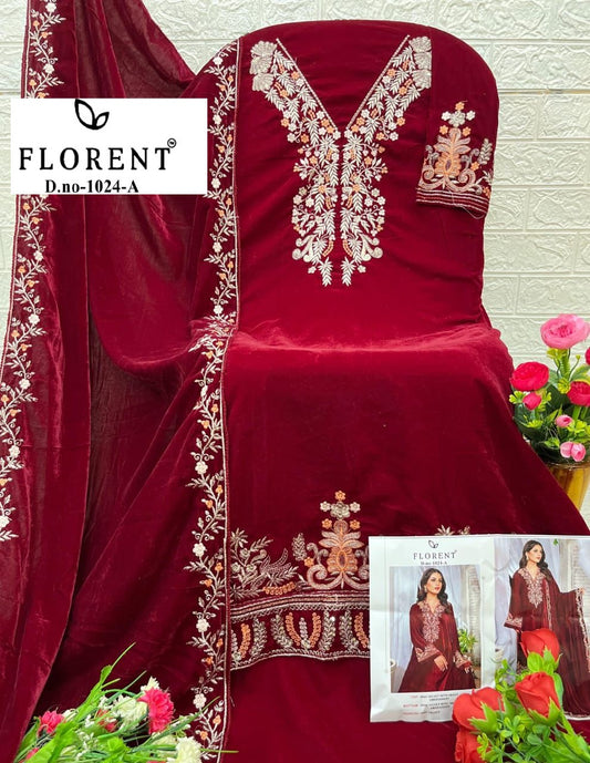 1024-A Florent Embroidery Velvet Suits