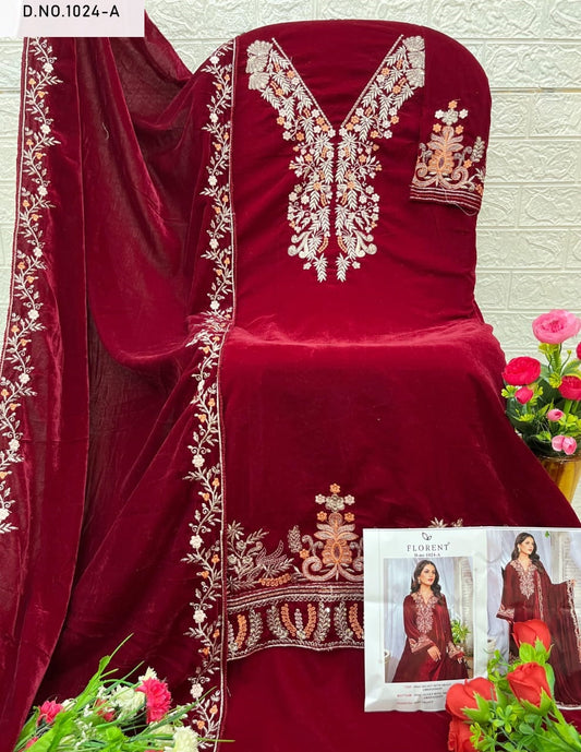 1024A Florent Embroidery Velvet Suits