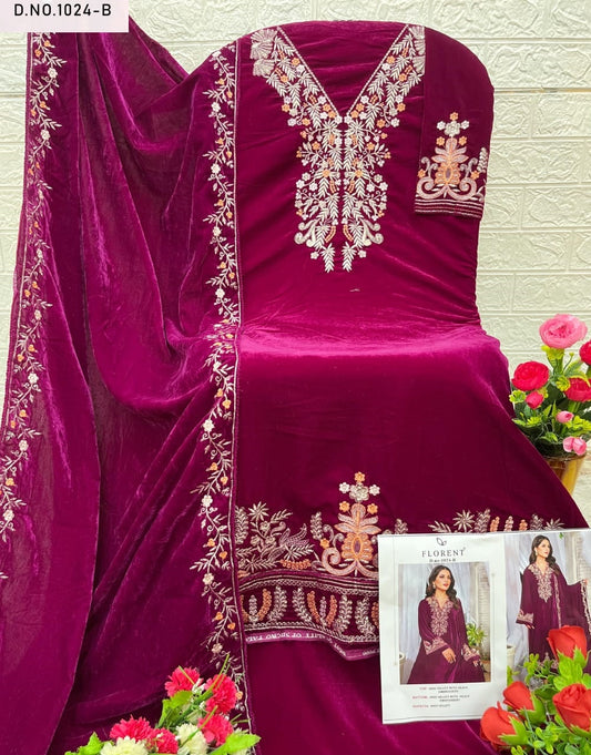 1024B Florent Embroidery Velvet Suits