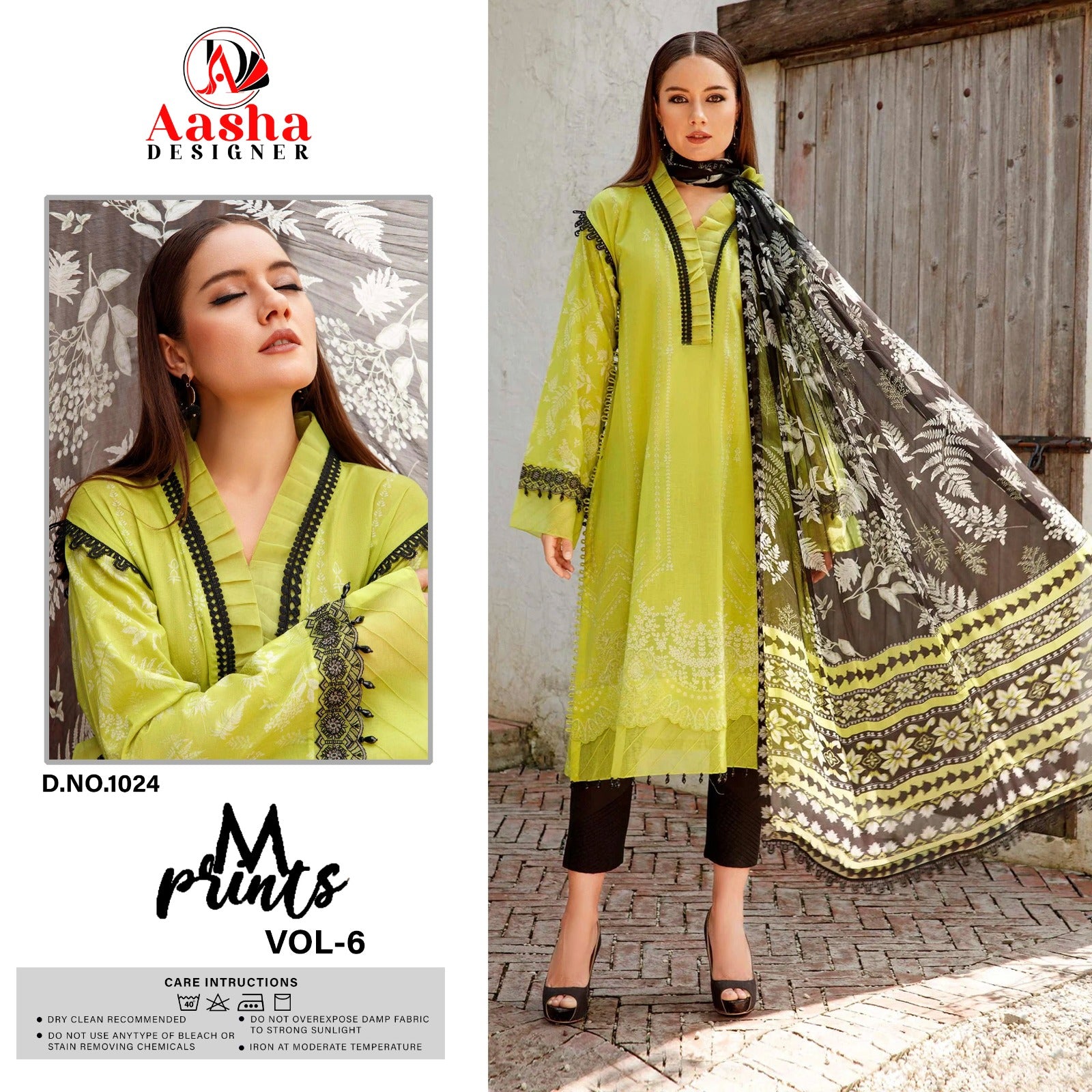 1024 M Prints Vol 6 Aasha Designer Printed Pakistani Patch Suits
