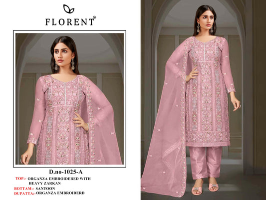 1025A Florent Dull Organza Pakistani Salwar Suits
