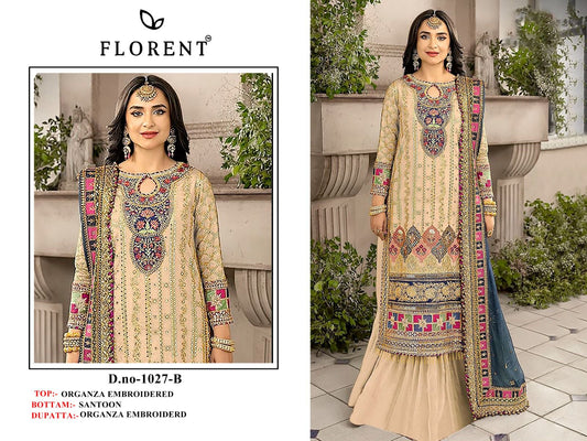 1027-B Florent Embroidery Pakistani Patch Suits