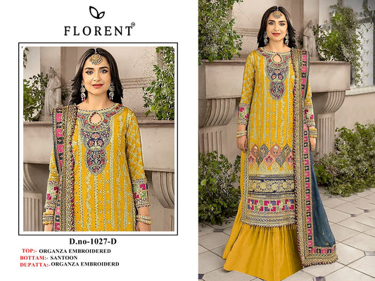 1027-D Florent Embroidery Pakistani Patch Suits
