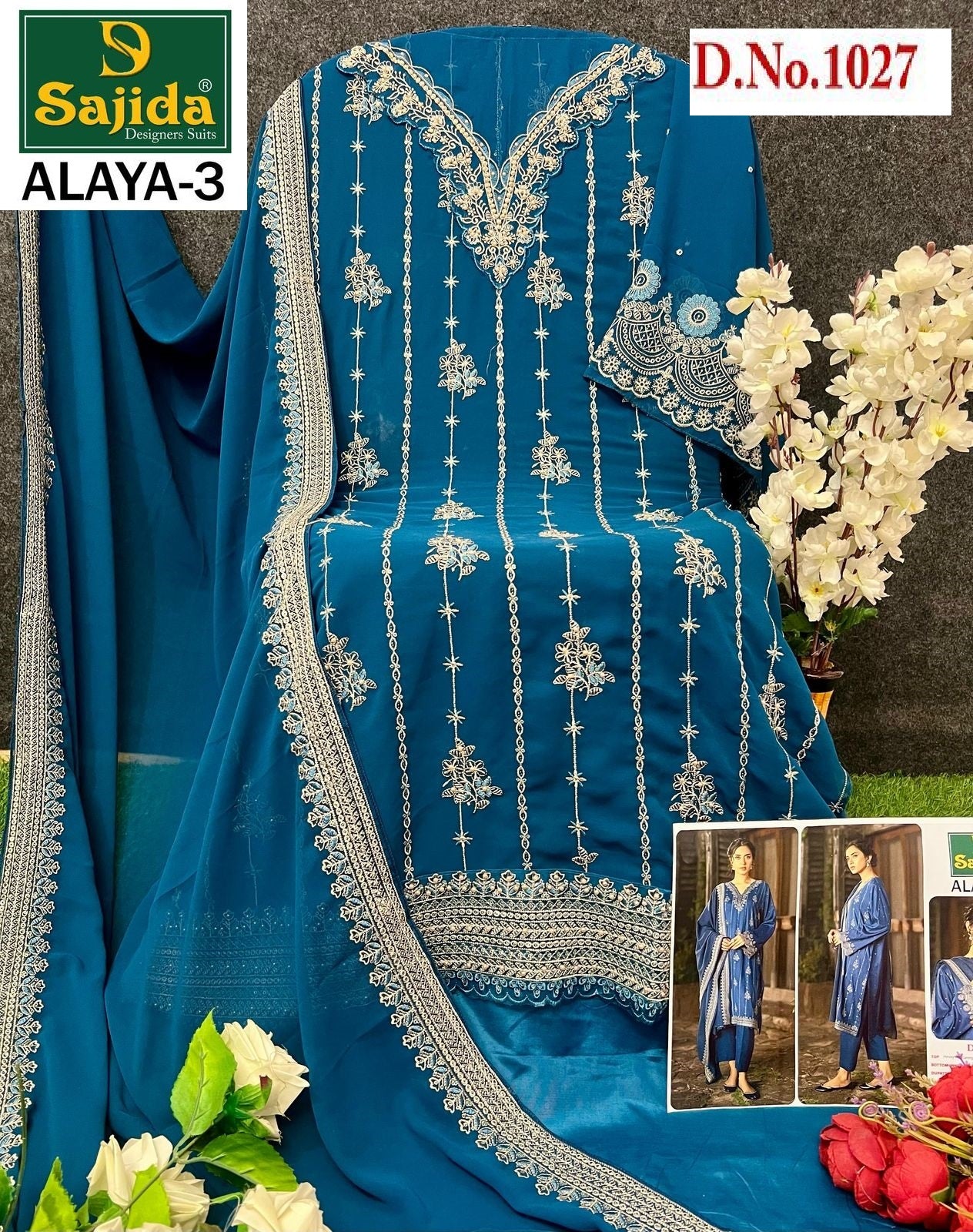 1027 Alaya Vol-3 Sajida Georgette Pakistani Salwar Suits
