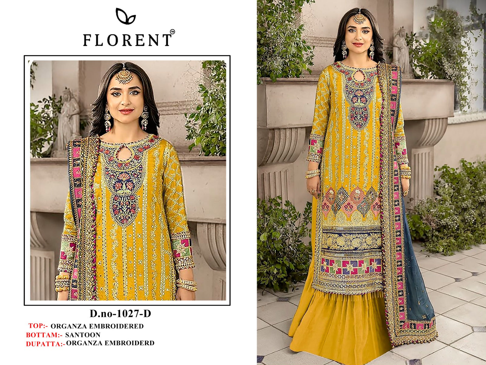 1027D Florent Embroidery Pakistani Salwar Suits