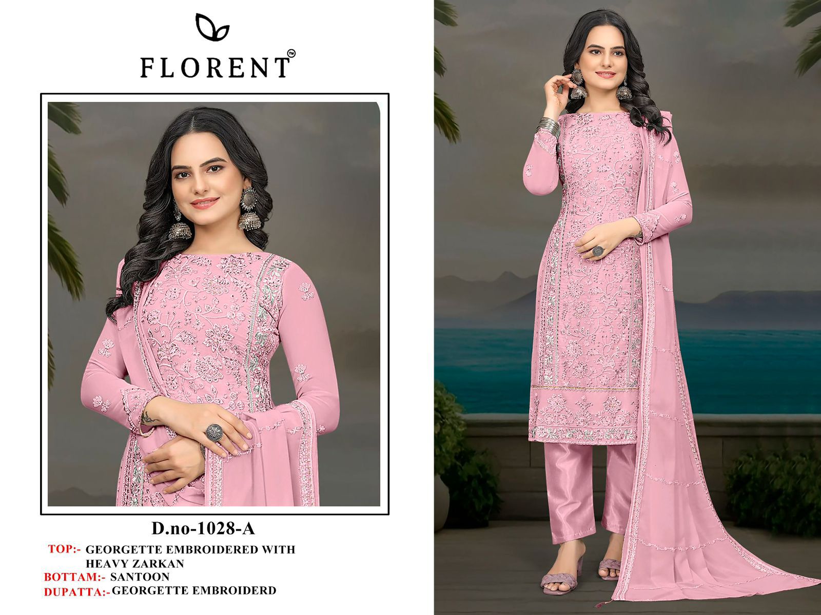 1028-A Florent Georgette Pakistani Salwar Suits