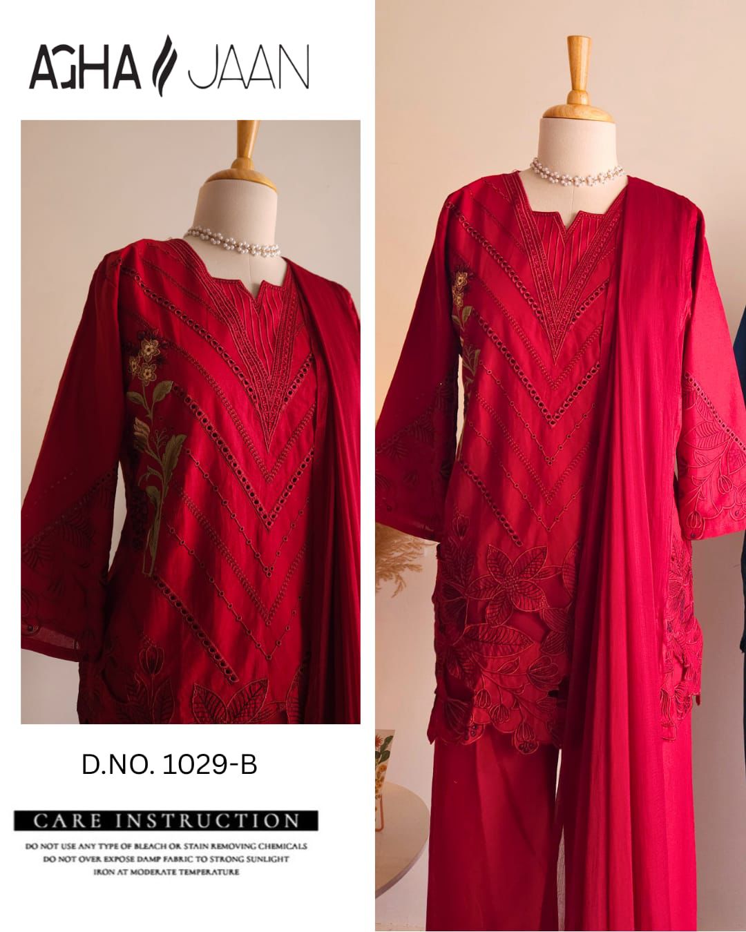 1029-B Agha Jaan Embroidery Pakistani Readymade Suits