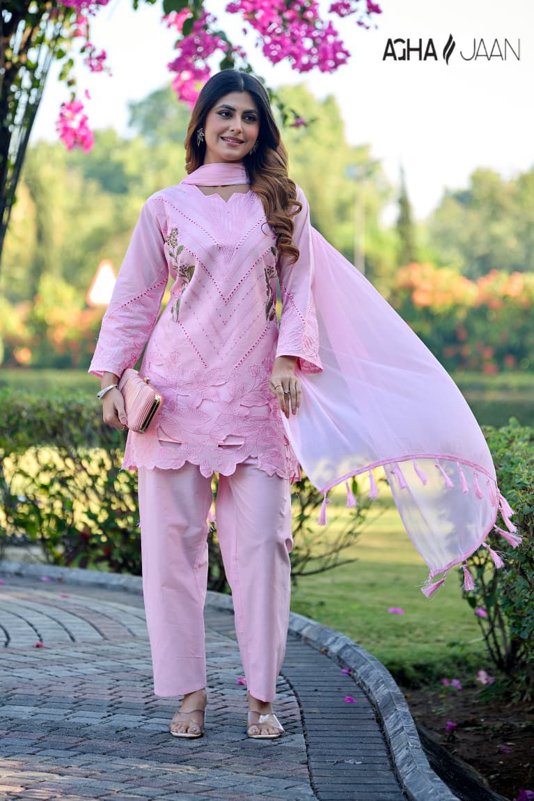 1029-C Agha Jaan Cambric Cotton Pakistani Readymade Suits