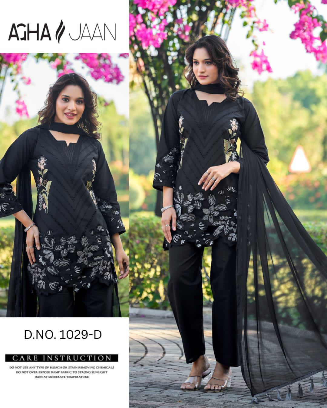 1029-D Agha Jaan Cambric Cotton Pakistani Readymade Suits