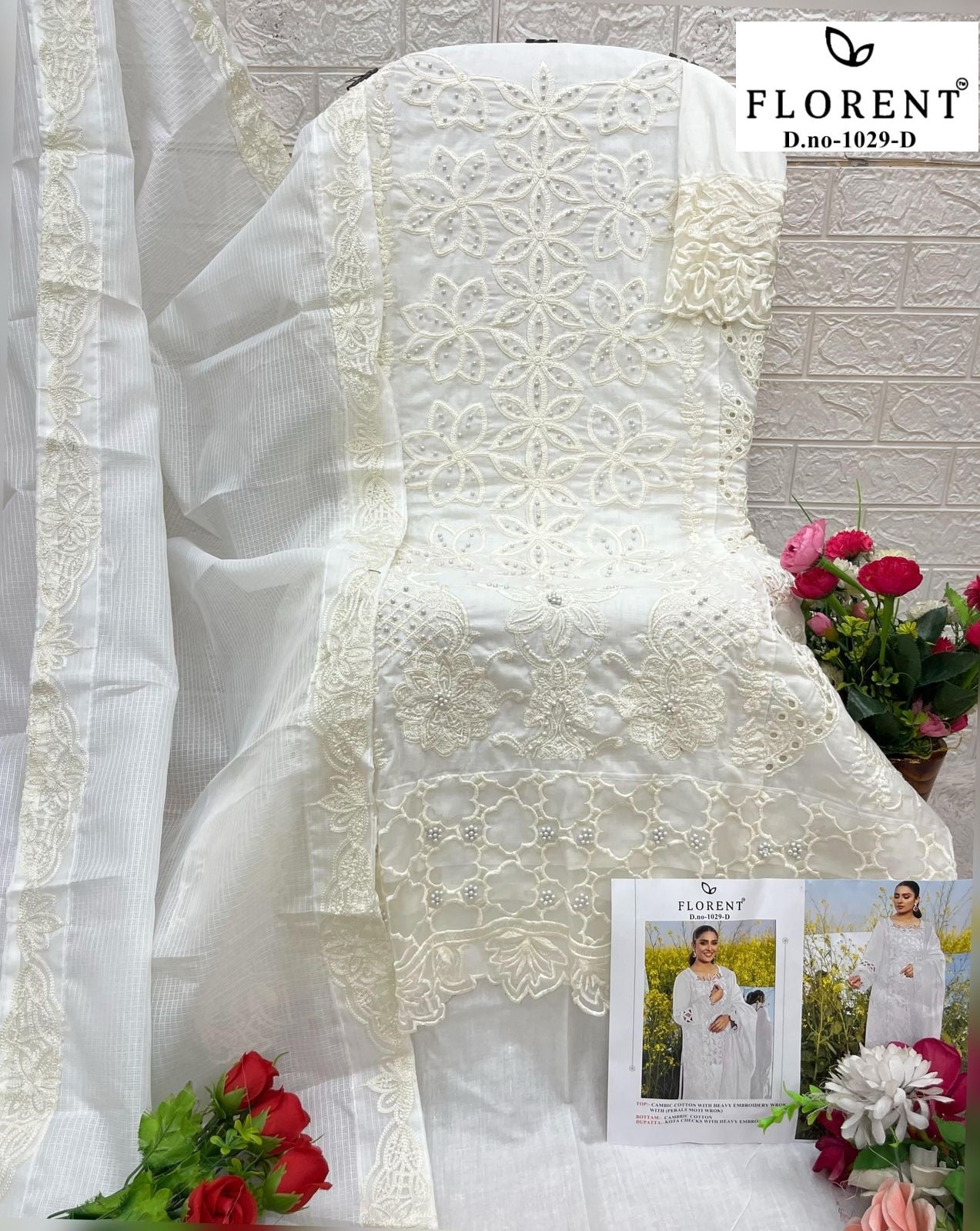1029-D Florent Embroidery Pakistani Salwar Suits