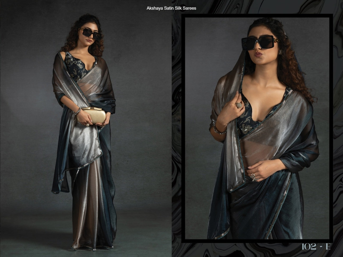 102E Akshaya Satin Silk Sarees