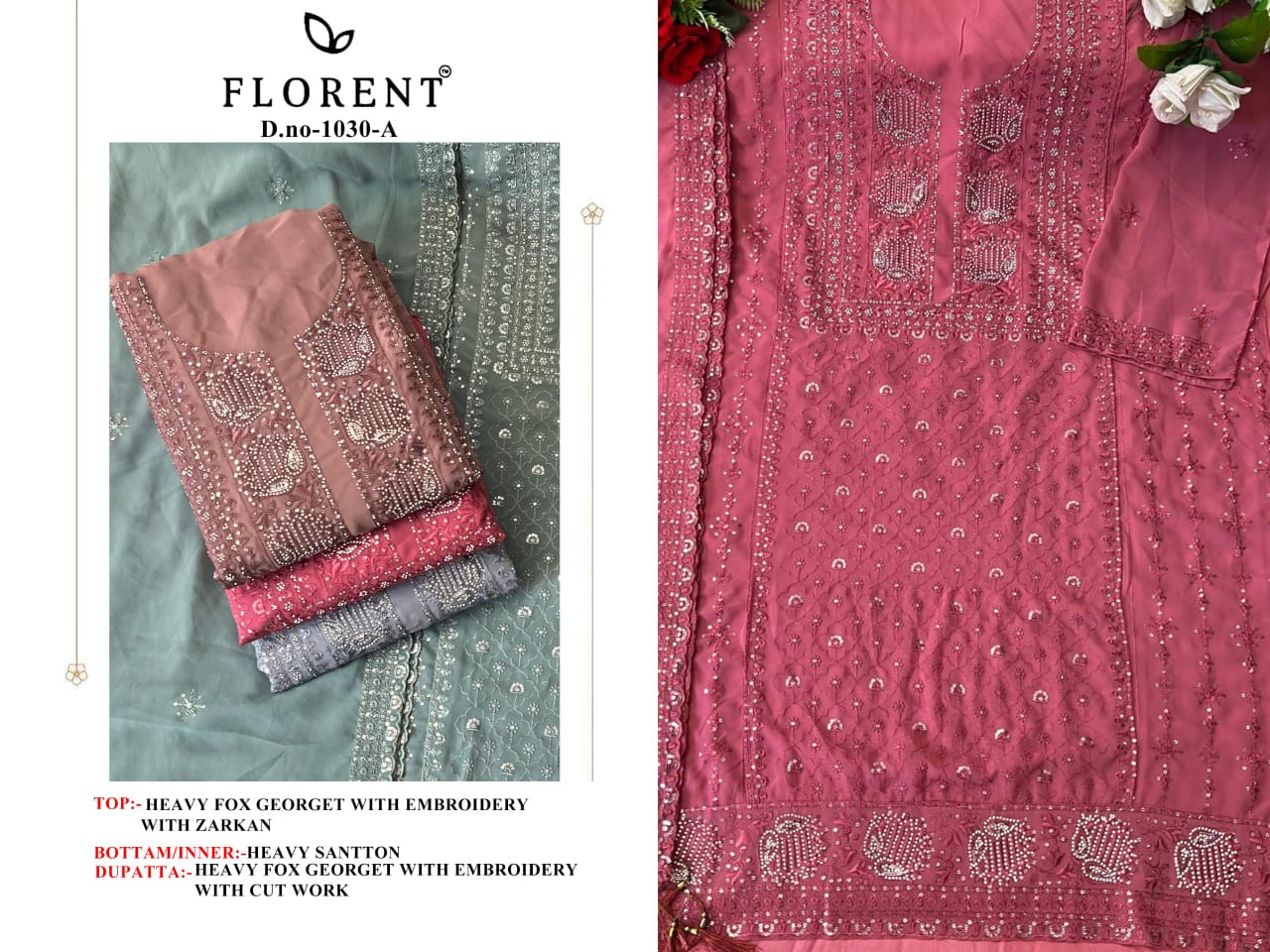 1030A Florent Georgette Pakistani Salwar Suits
