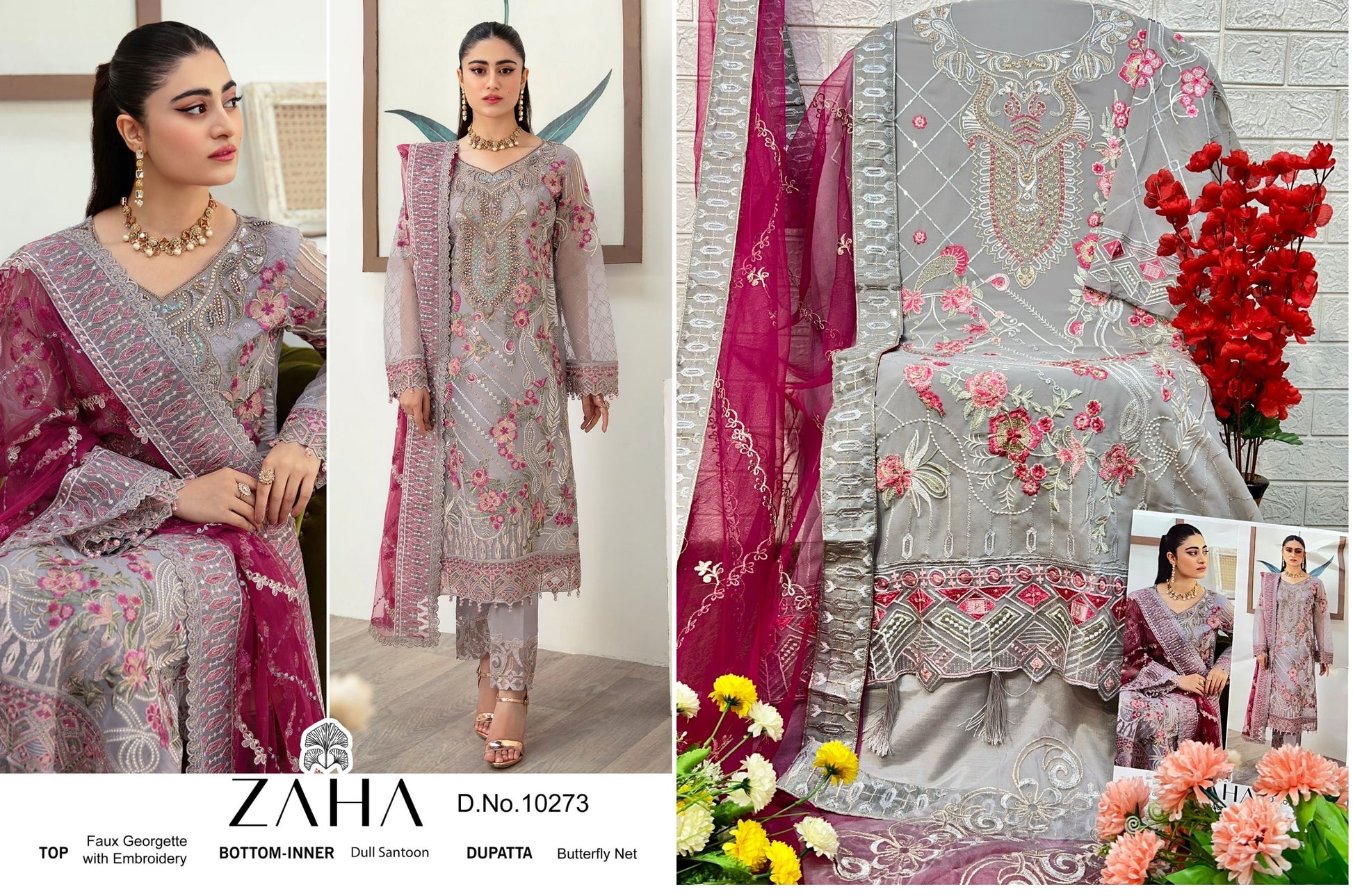 10273 Zaha Pakistani Salwar Suits
