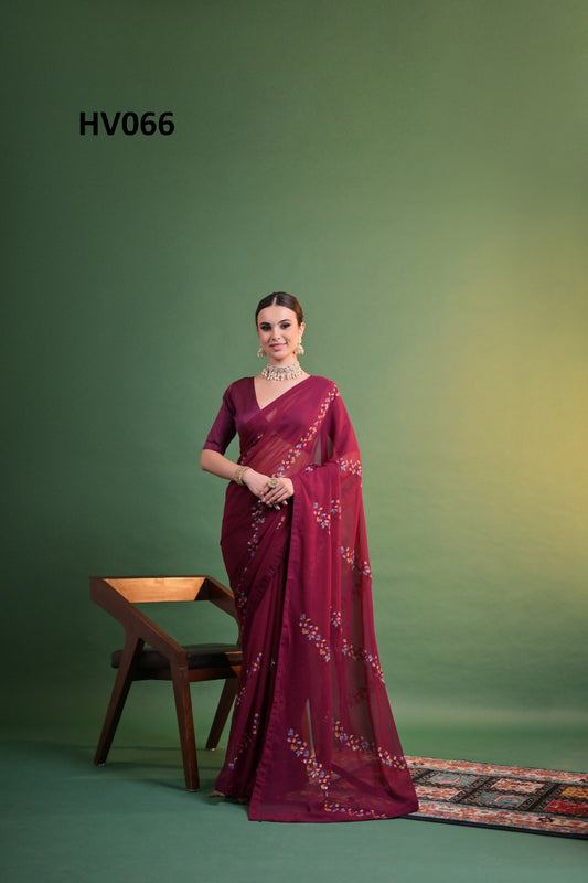 066 Vel Fashion Berry Sarees