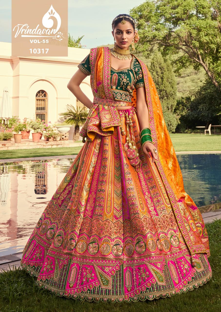 10317 Vrindavan Vol 55 Royal Banarasi Silk Lehenga Choli