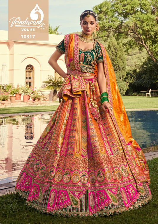 10317 Vrindavan Vol 55 Royal Banarasi Silk Lehenga Choli