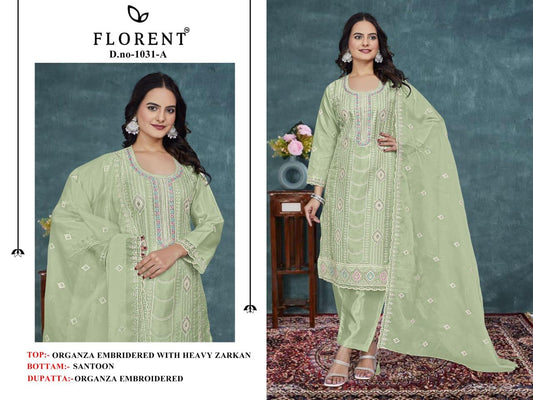 1031A Florent Dull Organza Pakistani Salwar Suits