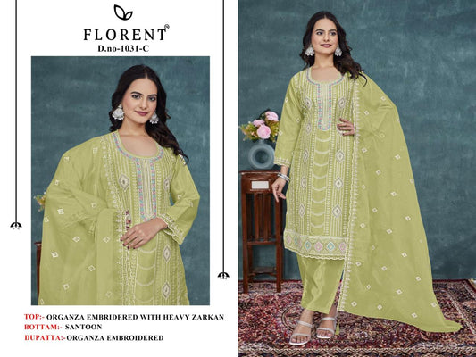 1031C Florent Dull Organza Pakistani Salwar Suits