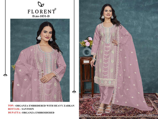 1031D Florent Dull Organza Pakistani Salwar Suits