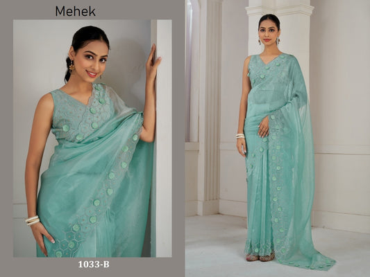 1033-B Mehek Soft Organza Sarees