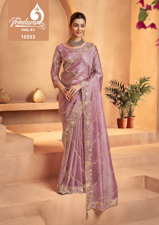 10333 Vrindavan Vol 61 Royal Tissue Sarees