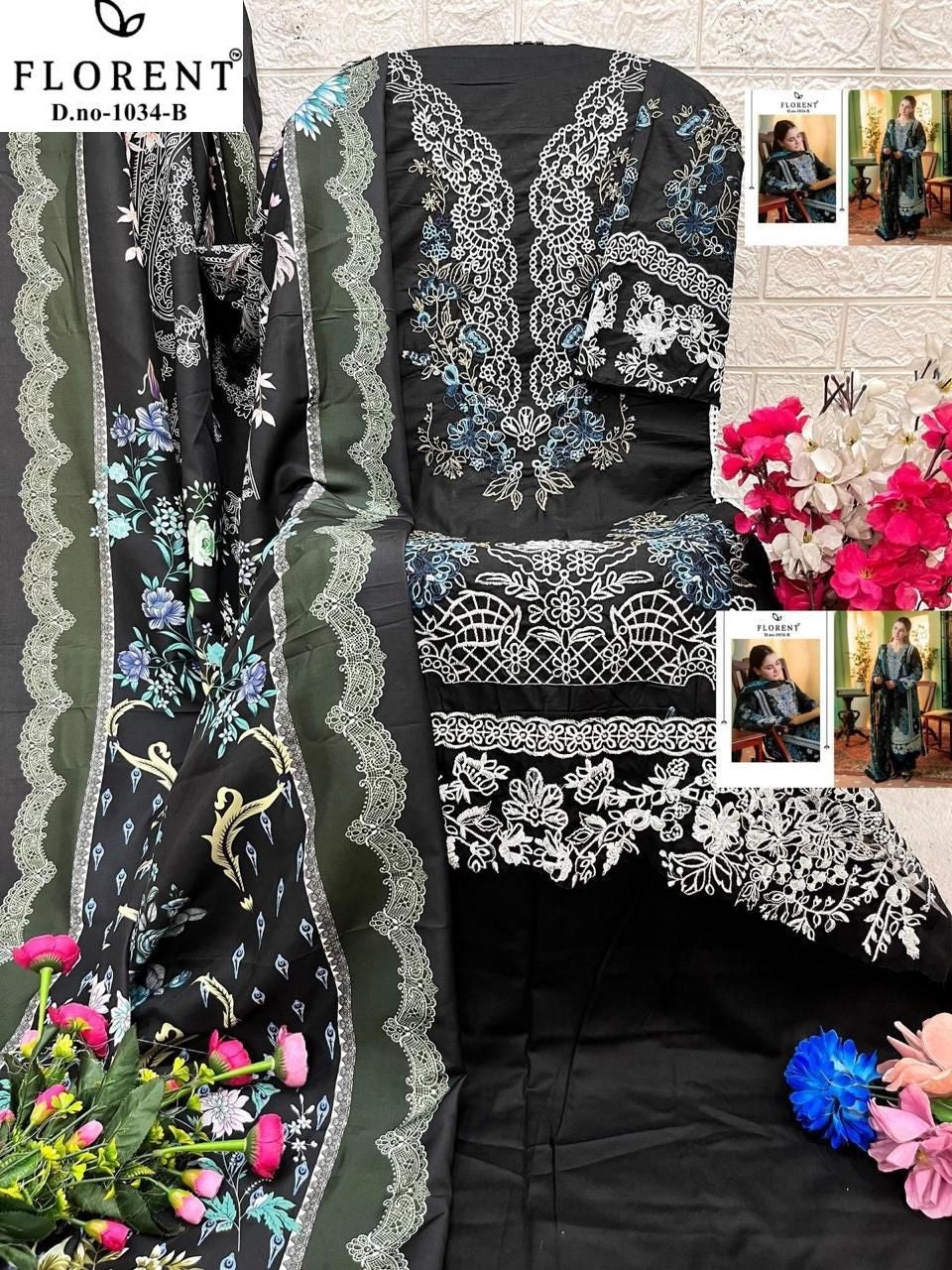 1034-B Florent Pure Cotton Pakistani Salwar Suits