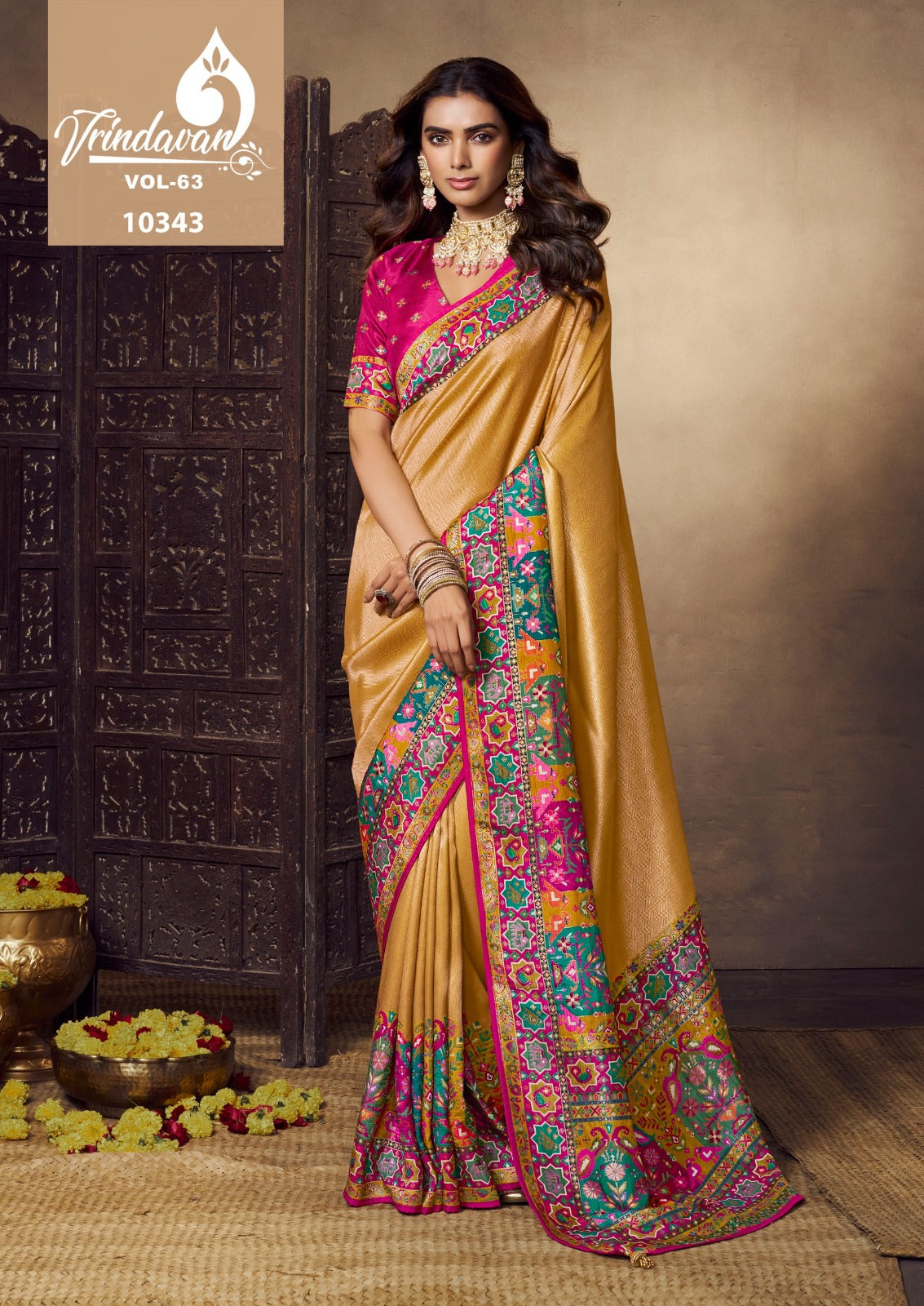 10343 Vrindavan Vol 63 Royal Pure Viscose Sarees