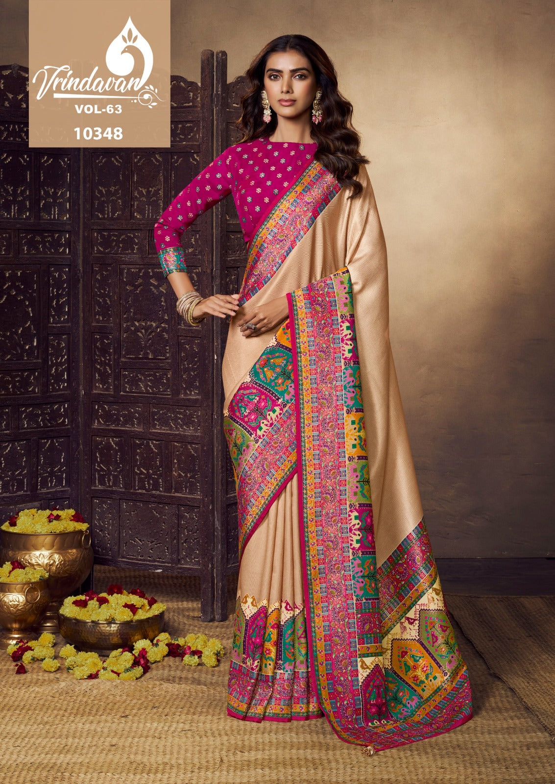 10348 Vrindavan Vol 63 Royal Pure Viscose Sarees