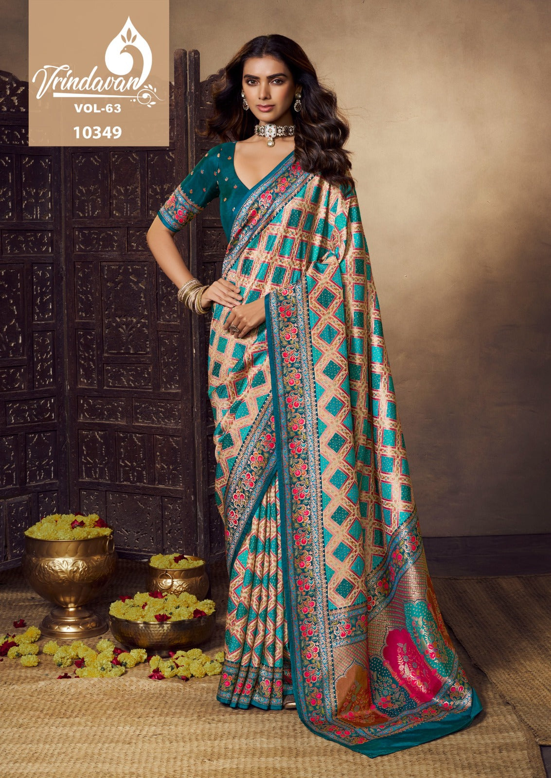10349 Vrindavan Vol 63 Royal Pure Viscose Sarees
