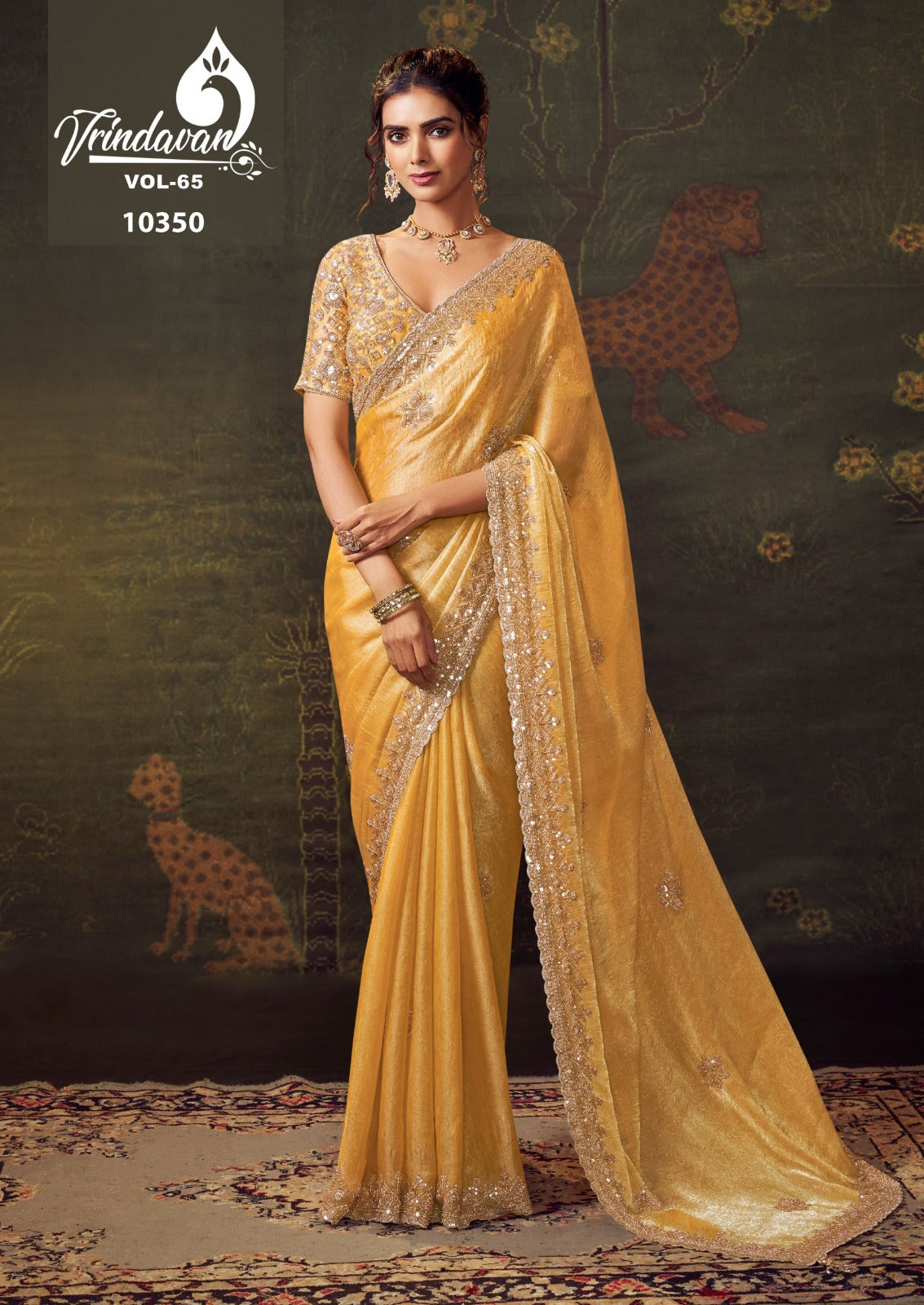 10350 Vrindavan Vol 65 Royal Tissue Sarees