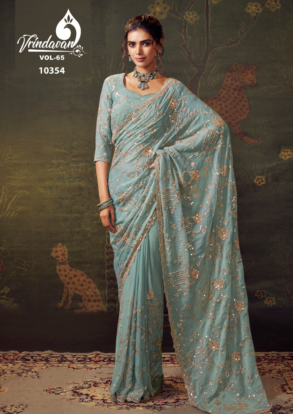 10354 Vrindavan Vol 65 Royal Tissue Sarees