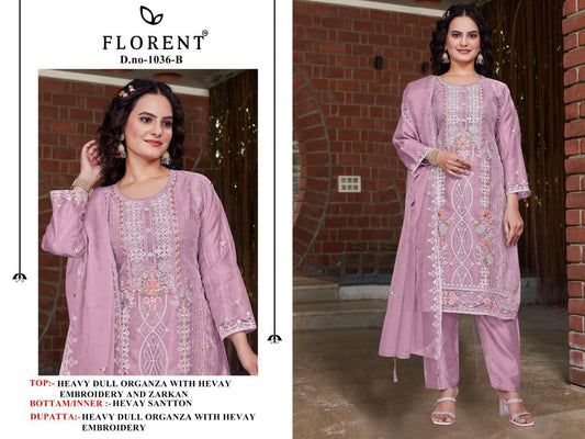 1036-B Florent Embroidery Pakistani Salwar Suits