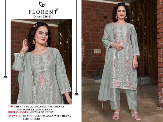 1036-C Florent Embroidery Pakistani Salwar Suits