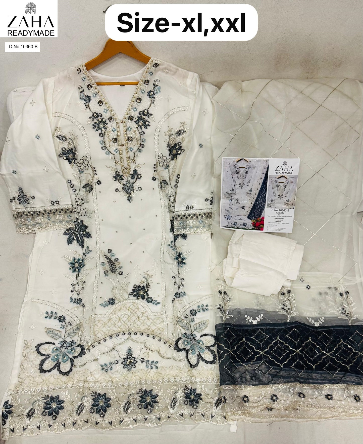 10360B Saara Vol 2 Zaha Organza Pakistani Readymade Suits