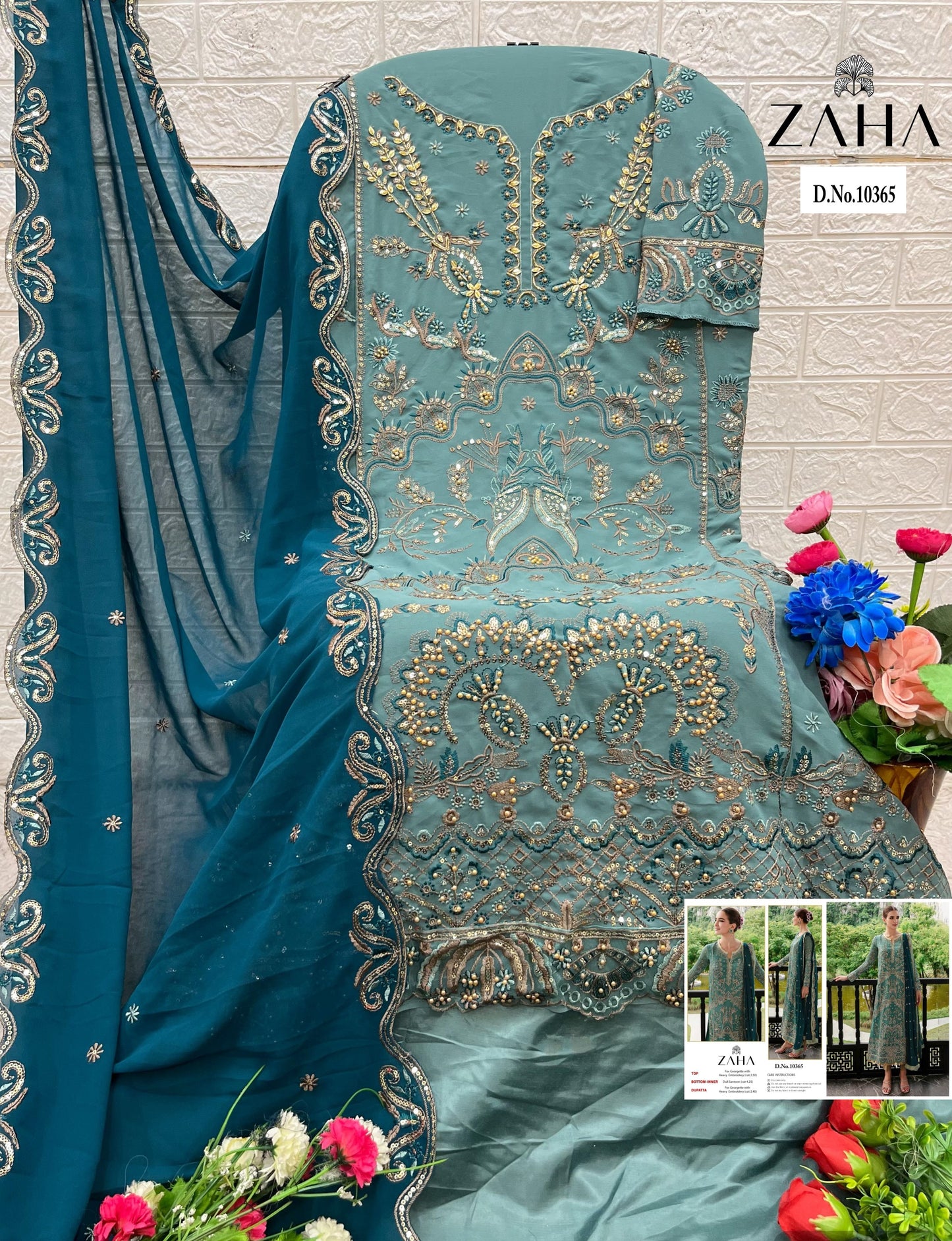 10365 Green Zaha Georgette Pakistani Salwar Suits