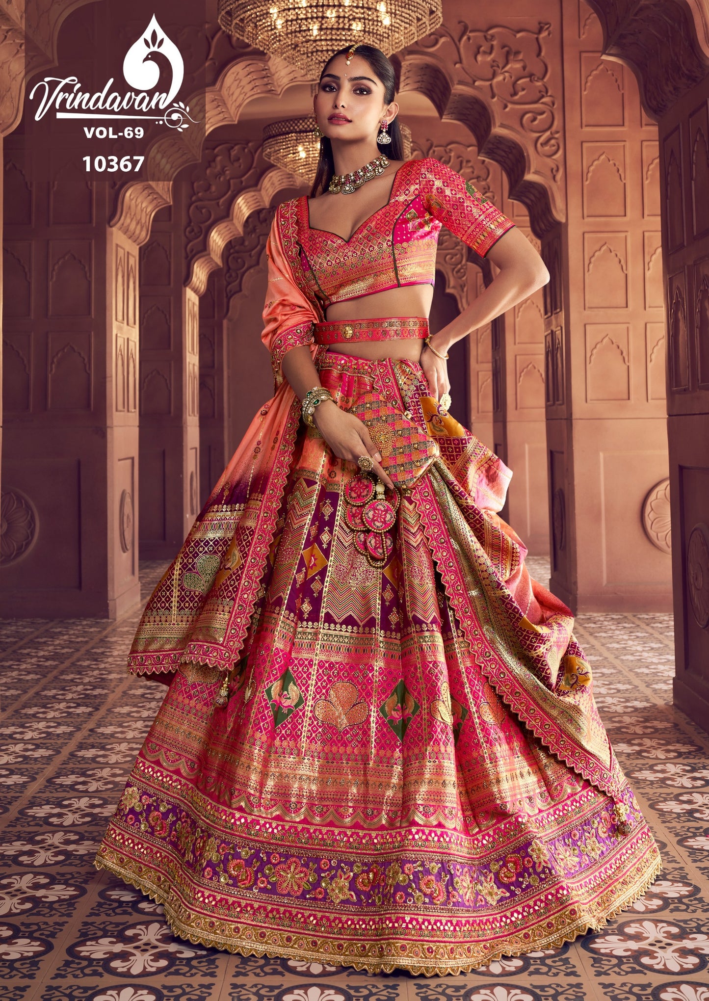 10367 Vrindavan Vol 69 Royal Banarsi Premium Silk Lehenga Choli
