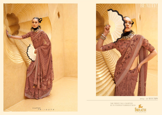 10374 Maxima Trirath Georgette Sarees