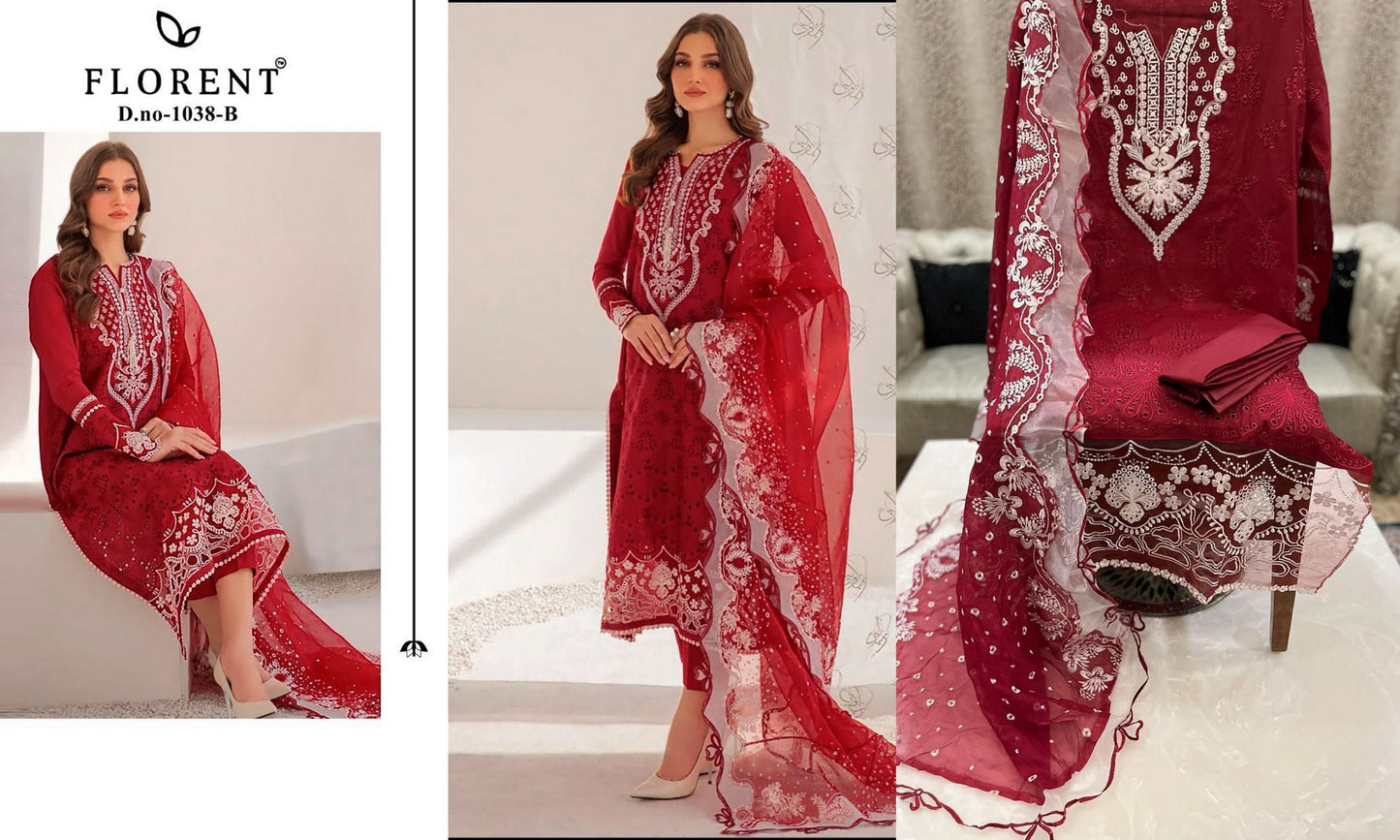 1038 Florent Cambric Cotton Pakistani Salwar Suits
