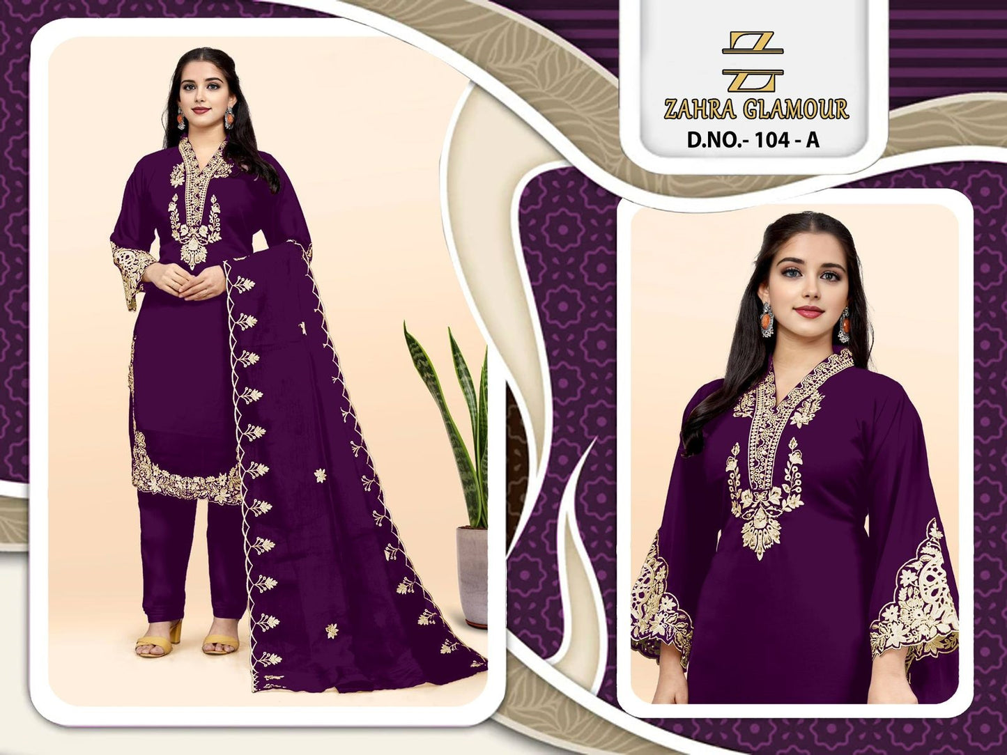 104-A Zahra Glamour Georgette Pakistani Readymade Suits