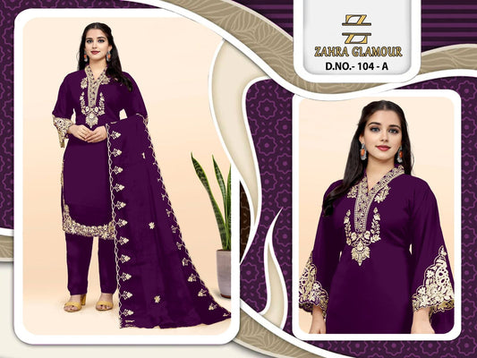104-A Zahra Glamour Georgette Pakistani Readymade Suits