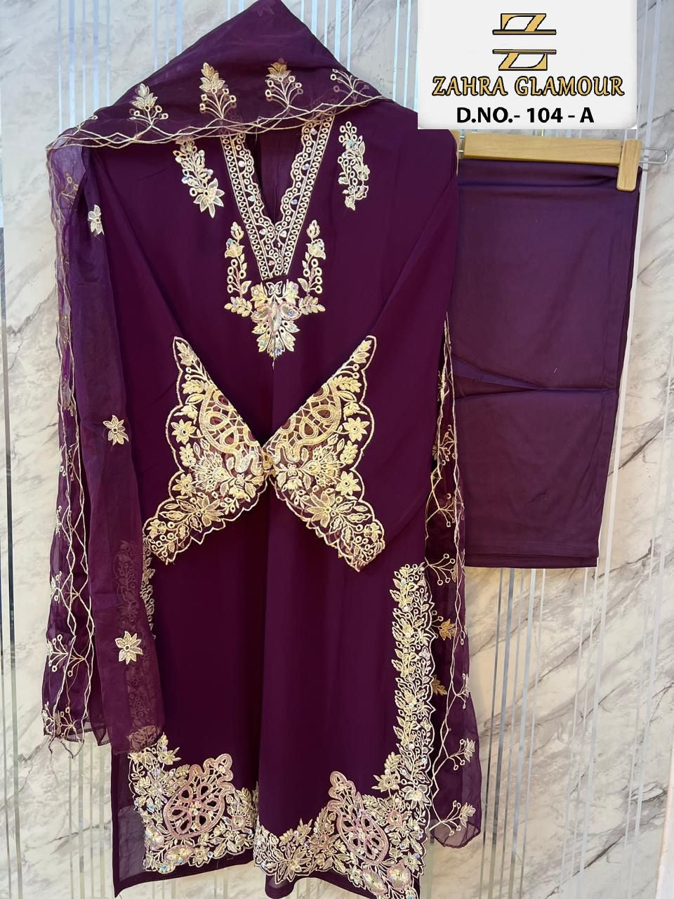 104-A Zahra Glamour Georgette Pakistani Readymade Suits