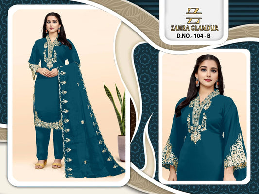 104-B Zahra Glamour Georgette Pakistani Readymade Suits