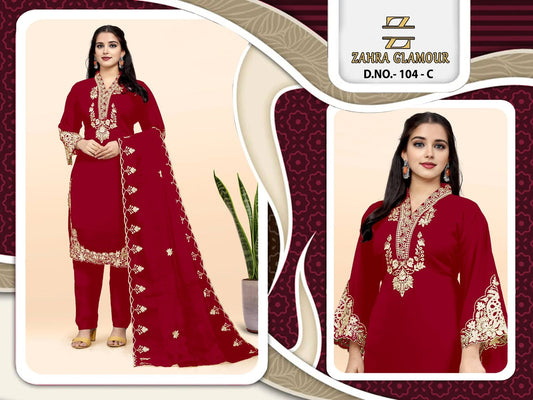 104-C Zahra Glamour Georgette Pakistani Readymade Suits