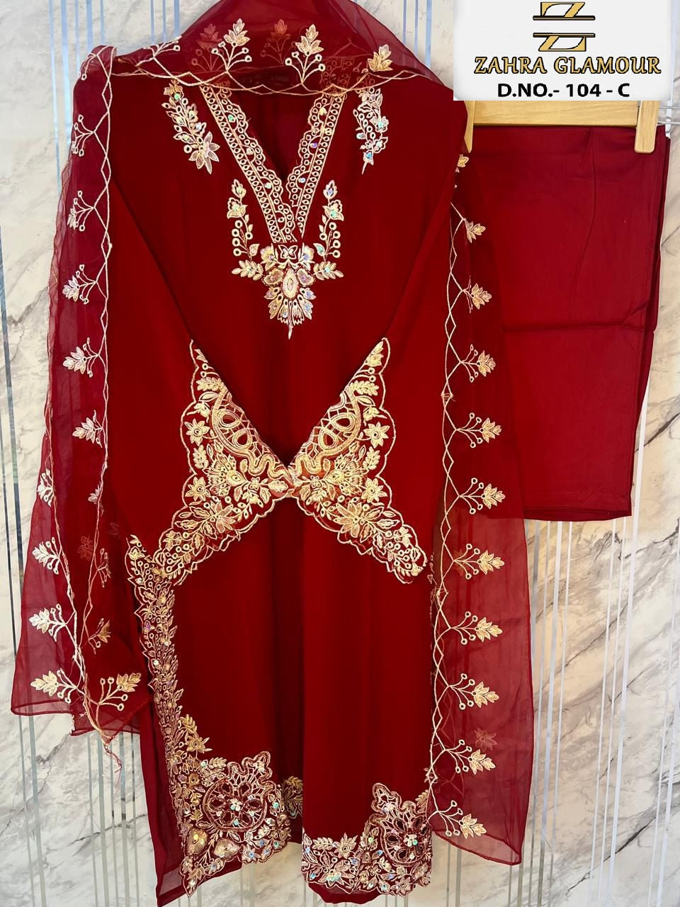 104-C Zahra Glamour Georgette Pakistani Readymade Suits