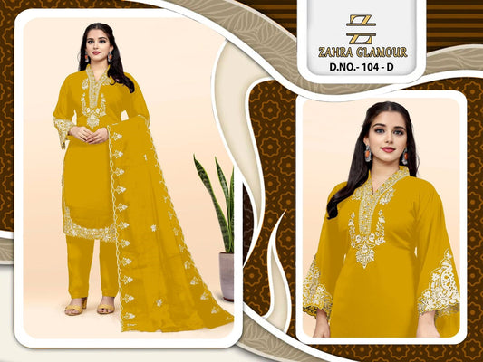 104-D Zahra Glamour Georgette Pakistani Readymade Suits