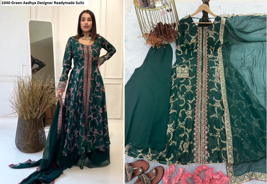 1040 Green Aadhya Designer Readymade Suits